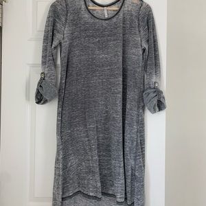 gray speckled dress